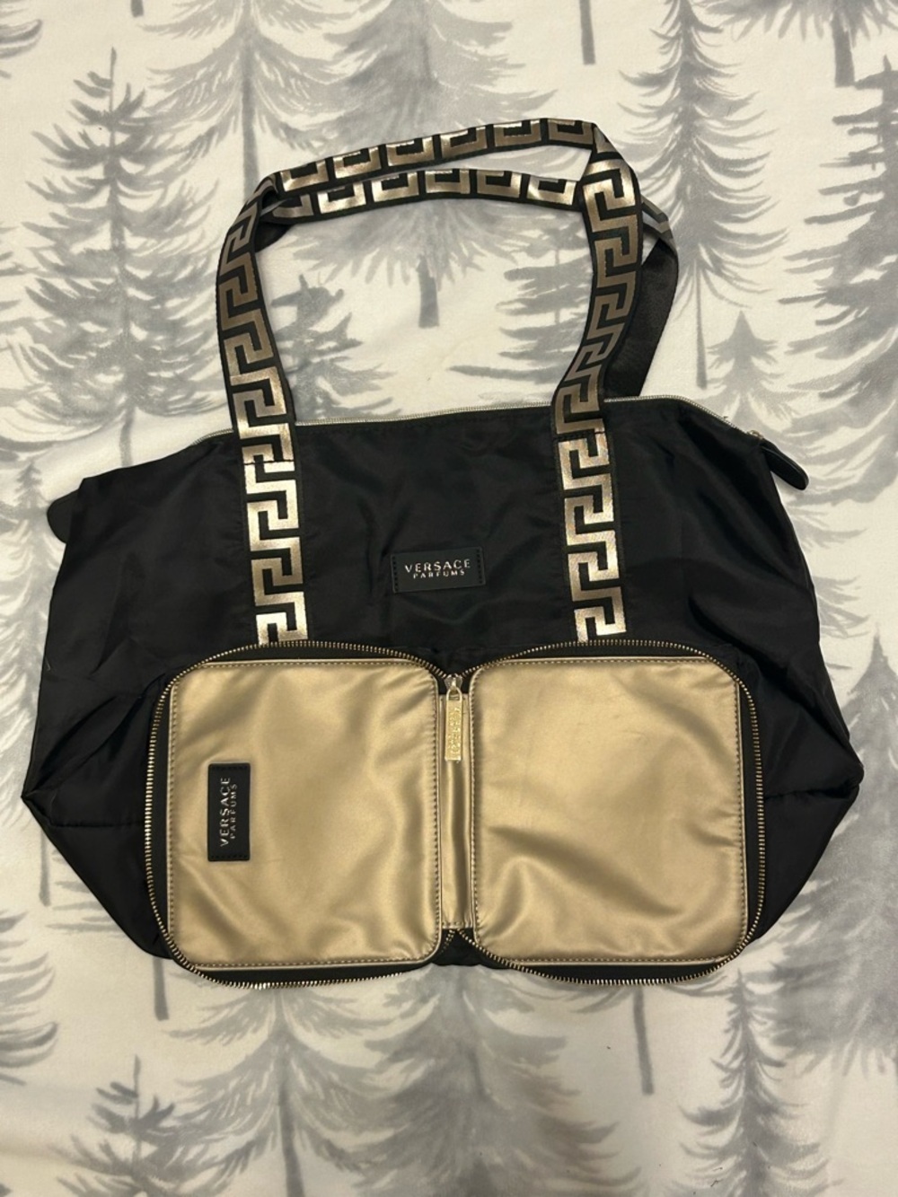 Versace Parfums Couture Black & Gold Tote Bag